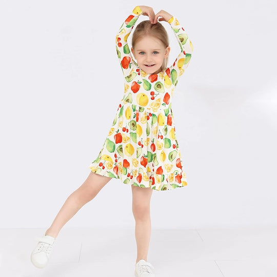 Vestido casual de bambú para niñas pequeñas OEM - Fabricante de ropa infantil