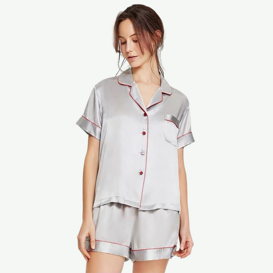 Conjunto de pijama de seda para mujer al por mayor-2315580193