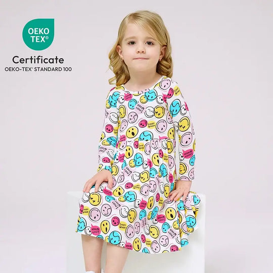 Spring Long-Sleeve Girls Baby Custom Bamboo Twirl Dress Manufacturers