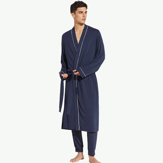 Bulk Custom Tencel Modal Robe Set for Men With Pockets