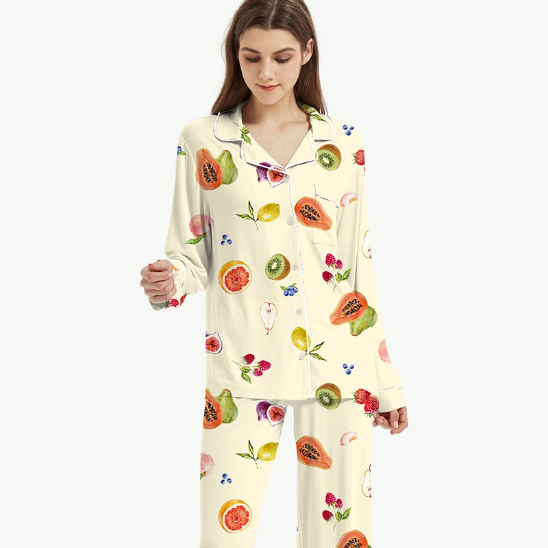 TENCEL™ Modal Fruit Print Pajamas Set Wholesale Sleepwear Manufacturer