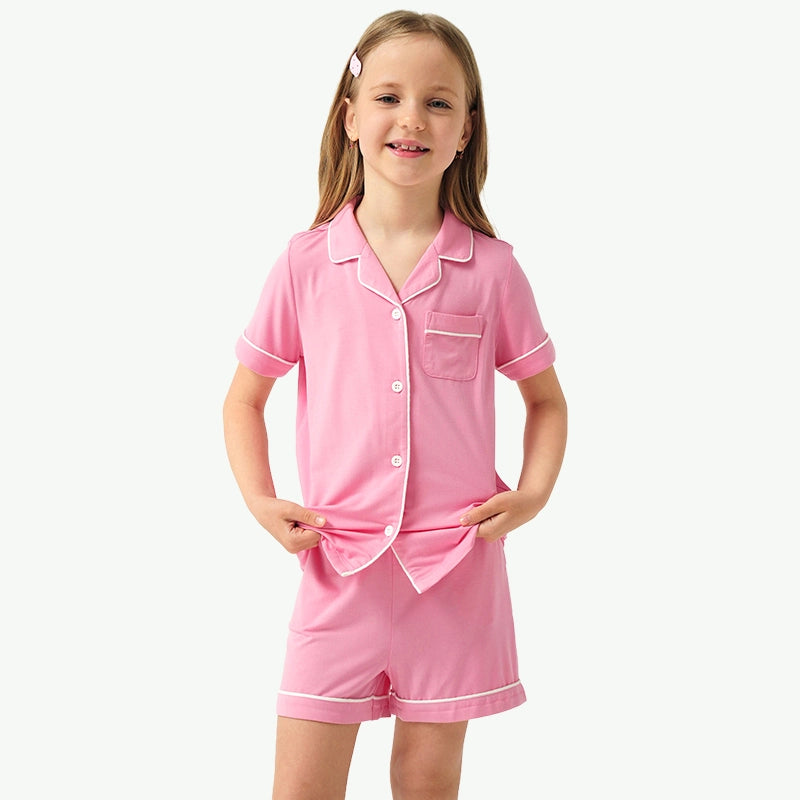 Custom Classic Piping Childrens Short Pyjama Set Wholesale Manufacturer