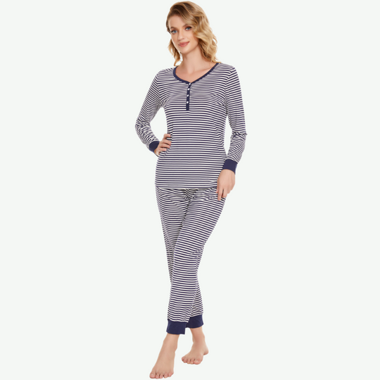 Wholesale Henley Long Pj Set Sleepwear for Women-31182007