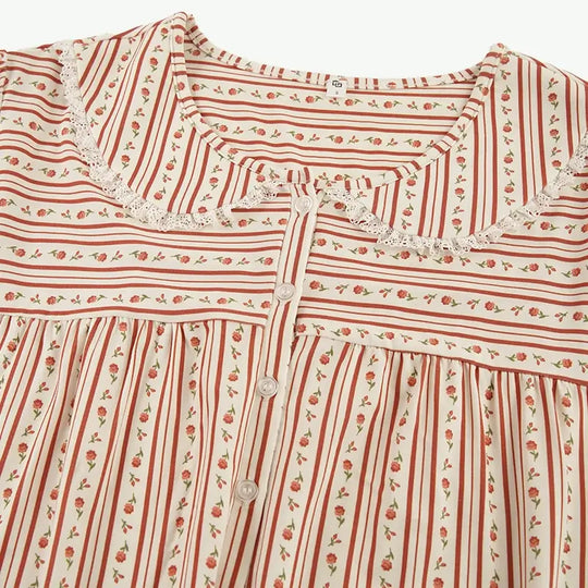 Bamboo Cotton Sweet Stripes Ditsy Floral Lounge Sets Wholesale