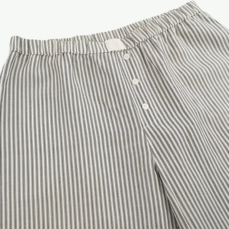 Yarn-dyed Valley Stripe Wide Leg Lounge Pants Wholesale Pajama Pants