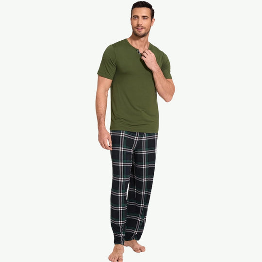 Men's Soft Pjs Top with Pants Cool Loungewear Set Wholesale Supplier