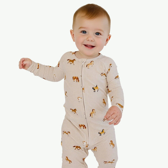 Bulk Print Ribbed Zip Newborn Romper Wholesale Infant Onesies