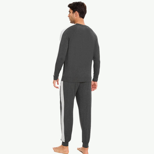 Premium Bamboo Ultra-Soft Sweatshirt Set with Contrast Taping Wholesale Men Sleepwear