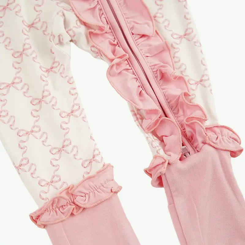 Custom Bow Bamboo Baby Long Sleeves Romper Zippy Wholesale