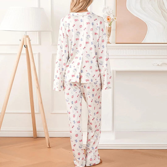 Pijamas de algodón al por mayor y al por mayor con estampados para mujer