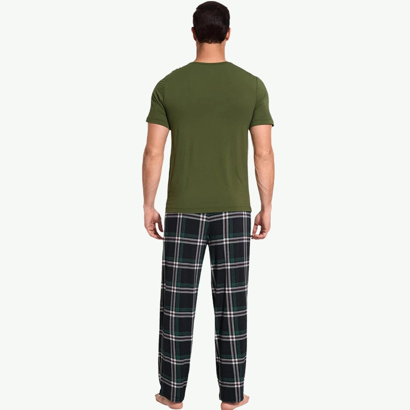 Men's Soft Pjs Top with Pants Cool Loungewear Set Wholesale Supplier