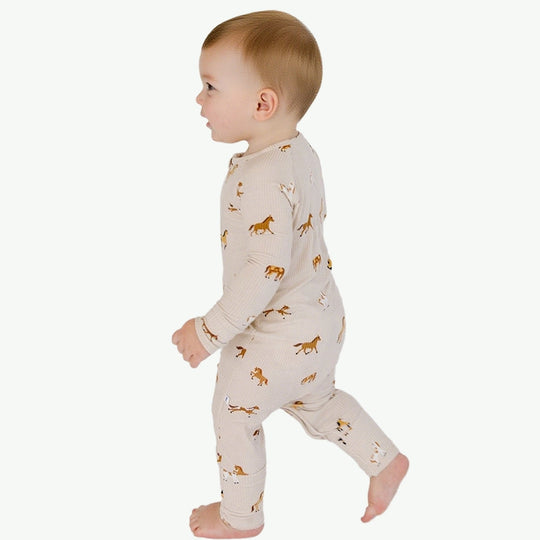 Bulk Print Ribbed Zip Newborn Romper Wholesale Infant Onesies