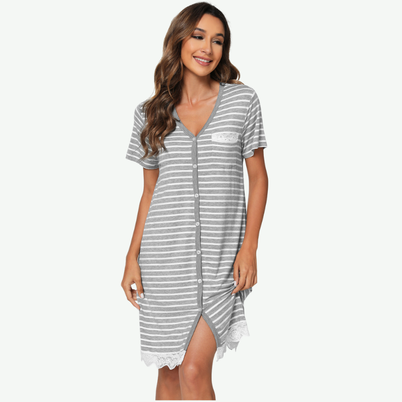 Camisones de mujer con botones de bambú al por mayor - 21381008