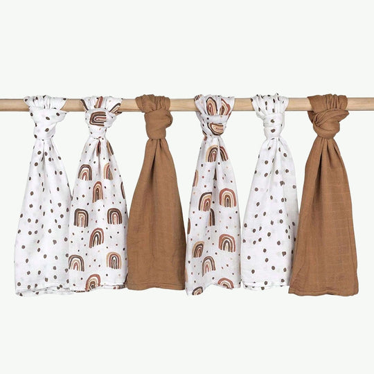 Couverture d'emmaillotage en mousseline imprimée personnalisée pour bébé, en vrac