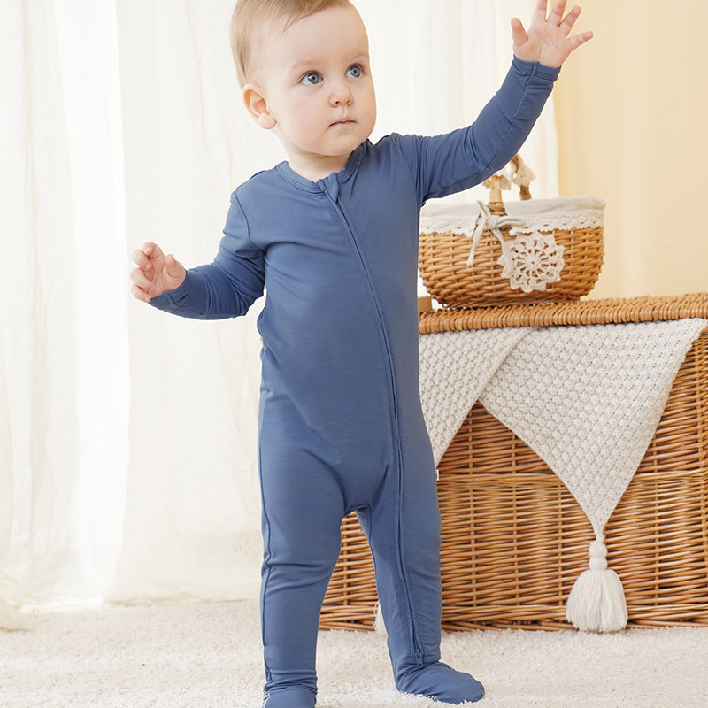 Proveedores de pijamas de bebé de manga larga y de una pieza unisex