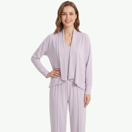 Asymmetric Hem Cardigan and Pants Set Bulk 2-Piece Lounge Set Manufacturer