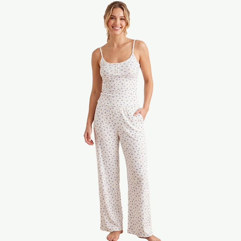 Personalized Vintage Floral Pointelle Cami Pyjama Set Supplier