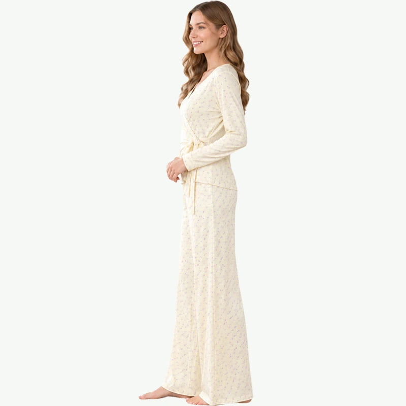 Wholesale Women Bamboo Wrap Pajama Set Custom Sleepwear Manufacturer