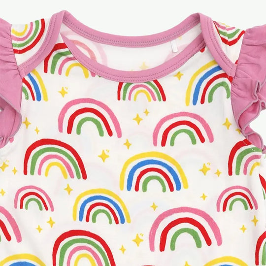 Combinaisons en coton biologique en gros, body sans manches à volants pour bébé