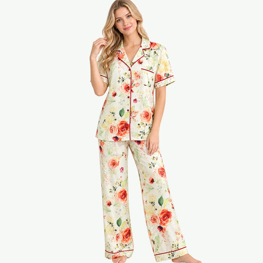 Custom Women Printed Pajama Set Supplier