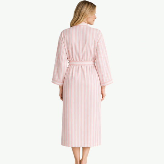 Private Label Organic Cotton Striped Spa Robes Bulk