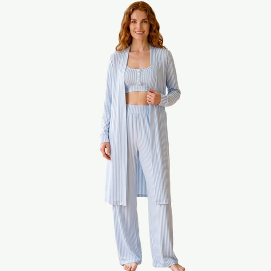 Custom Wholesale Bamboo Viscose Striped Pajama Collection