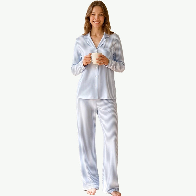 Custom Wholesale Bamboo Viscose Striped Pajama Collection