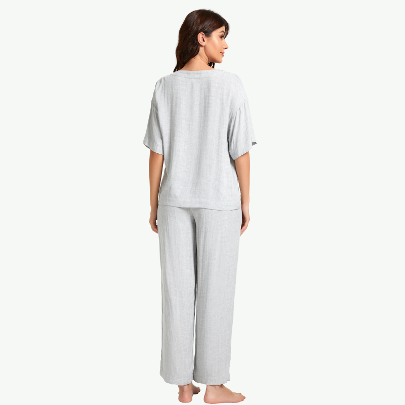 Conjunto de pijama de algodón de bambú para mujer a granel - 2313810107