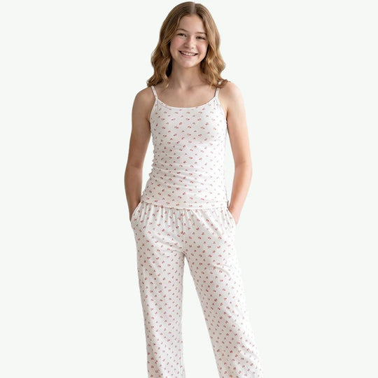 Custom Printed Cami Teenagers Tencel Modal Pajamas Supplier