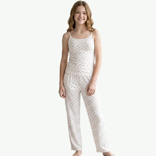 Custom Printed Cami Teenagers Tencel Modal Pajamas Supplier