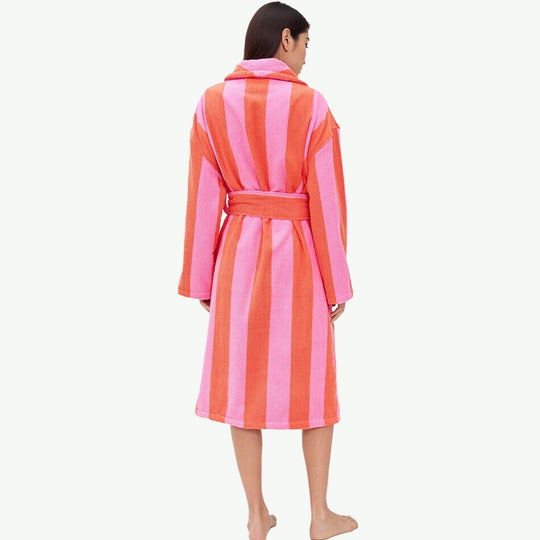 Wholesale Organic Cotton Terry Cloth Striped Bath Robes Supplier