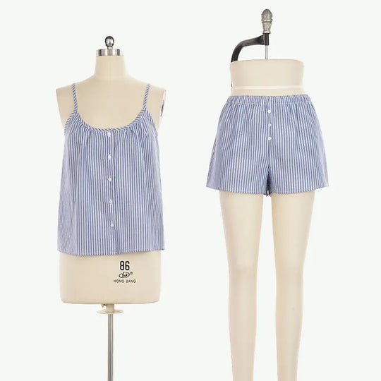 Custom Wholesale Summer Cotton Cami Pyjama Set for Women AU