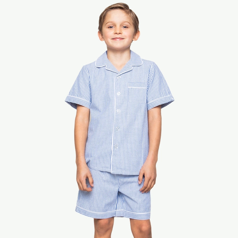 Conjunto de pijama largo a rayas para niños, venta al por mayor