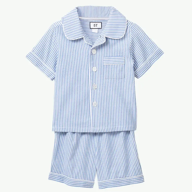 Blue Striped Children Pj Set Wholesale Kids Pyjamas