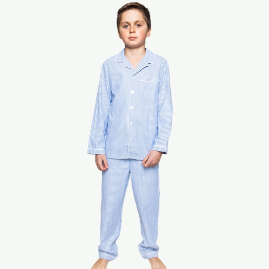 Conjunto de pijama largo a rayas para niños, venta al por mayor
