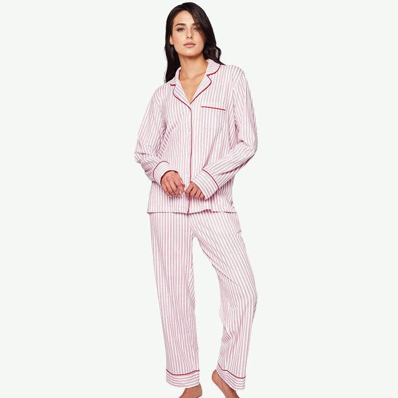 Vendors Custom Classic Stripe Button-Front Matching Couples Pajamas