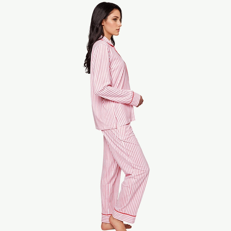 Vendors Custom Classic Stripe Button-Front Matching Couples Pajamas