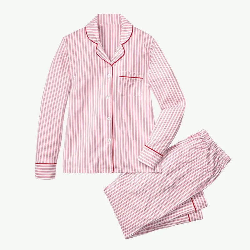 Vendors Custom Classic Stripe Button-Front Matching Couples Pajamas
