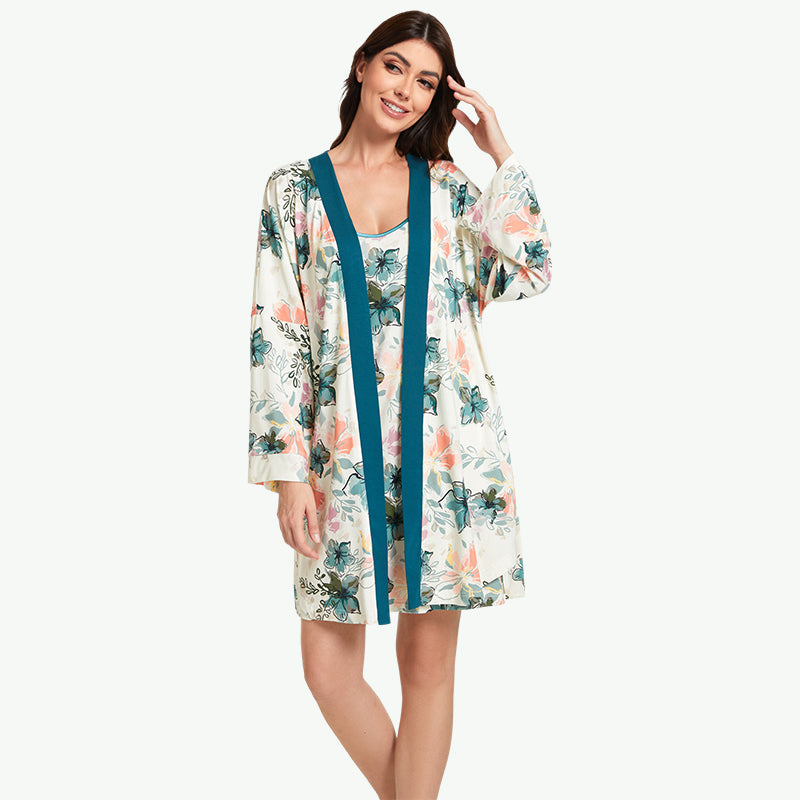 Conjunto de bata floral para mujer al por mayor - 2215500089