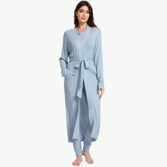 Wholesale Women Waffle Robe Set-2311740089
