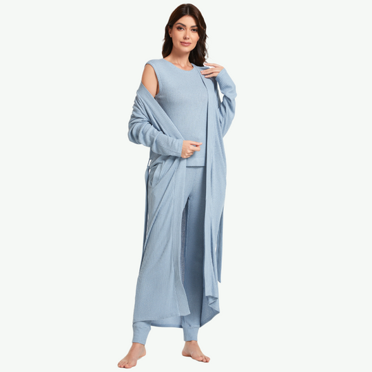 Wholesale Women Waffle Robe Set-2311740089